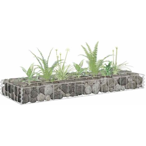 Lit surélevé à gabion Jardinière en gabion Mur en pierre Panier de Gabion de Jardin décoratif Acier galvanisé 90x30x10 cm DBEB8630038 (1/5)
