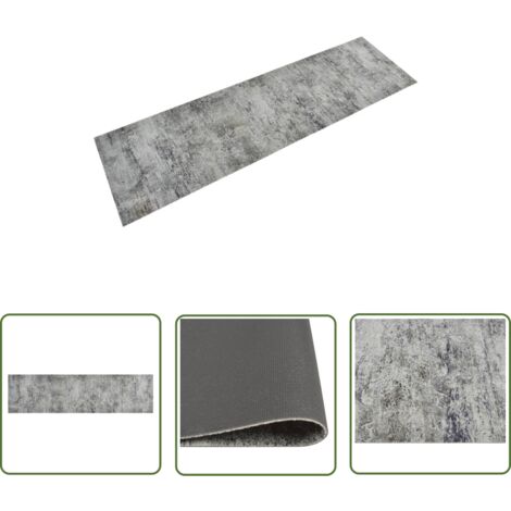The Living Store Tapis de cuisine lavable impression béton 45x150 cm velours - Tapis De Cuisine - Tapis Absorbant - Tapis Décoratif - Tapis Moderne - Tapis Gris (1/5)