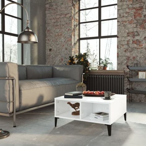 Table basse, Table de Salon, Table d'appoint Blanc brillant 60x60x30 cm Aggloméré XZZ62868146 (1/5)