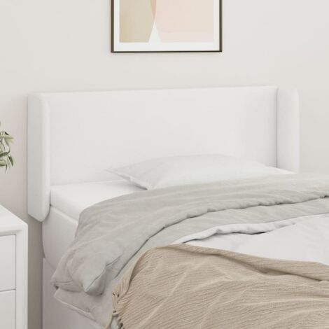 Tête de lit avec oreilles pour Lit adulte,Panneau de lit,Design industriel Blanc 103x16x78/88 cm Similicuir XZZ24491 (1/5)