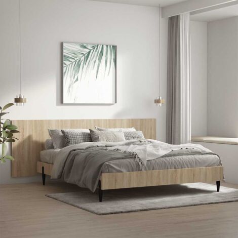 Tête de lit murale,Panneau de lit,Décoration murale Chêne sonoma 240x1,5x80 cm Bois d'ingénierie XZZ16956 (1/5)