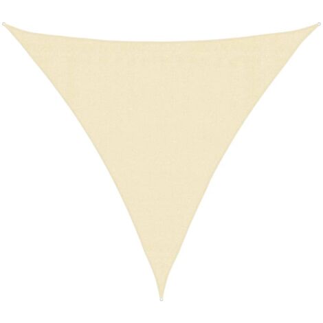 Parasol, Parasol de jardin pour balcon, terrasse, piscine, Parasol d'extérieur en PEHD triangulaire 3,6x3,6x3,6 m Crème HNDX334190 (1/4)