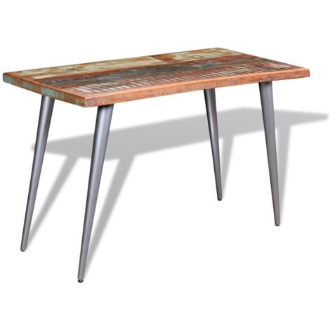 Table de salle à manger Table à manger Table de salon ou de cuisine Bois de récupération 120 x 60 x 76 cm DNBDJU78938 (1/5)