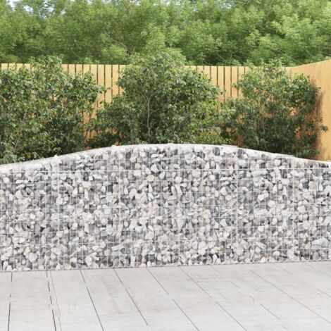9 pcs Paniers à gabions Clôture de jardin Mur en Gabion Cage à Pierres de Jardin décoratif arqués 400x50x80/100 cm Fer galvanisé DBEB6925292 (1/5)