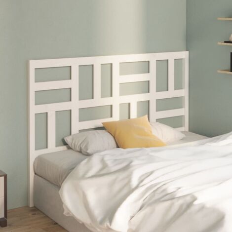 Tête de lit,Panneau de lit,Pour Lit adulte,Design industriel Blanc 126x4x104 cm Bois massif de pin XZZ11137 (1/5)