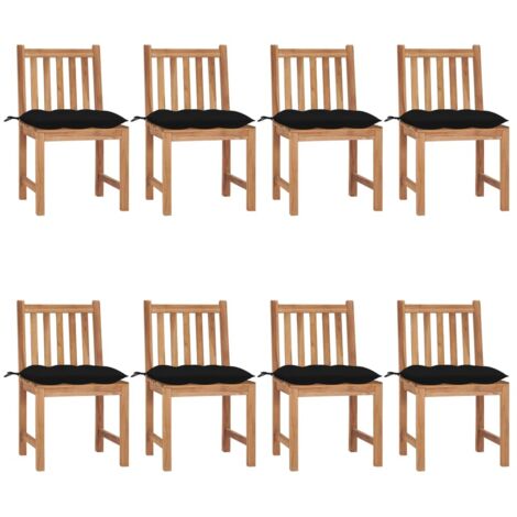 Lot de 6 Chaises de jardin Siège de Terrasse Fauteuil de jardin avec coussins Bois de teck massif DHNET7770804 (1/5)