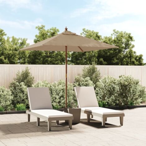 Parasol de balcon,Jardin avec mât,Anti-UV en bois taupe 198x198x231 cm -73397 (1/5)