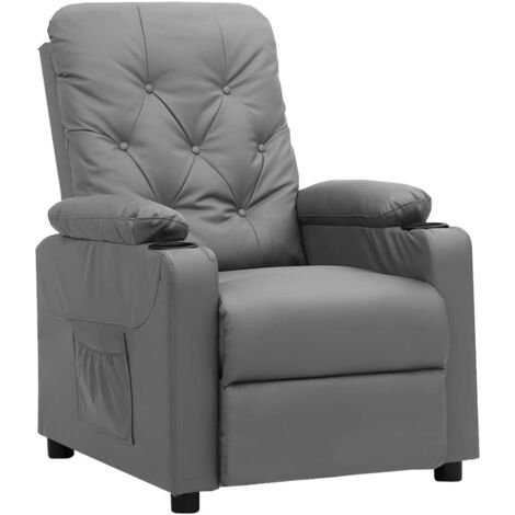 Fauteuil inclinable,Fauteuil Salon,Chaise Loisir et ReposSiège Gris Similicuir FNNF648832 (1/5)
