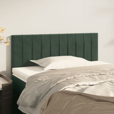 Tête de lit - Armoire de Tête de lit pour Chambre, structure stable Vert foncé 100x5x78/88 cm Velours -12612 (1/5)