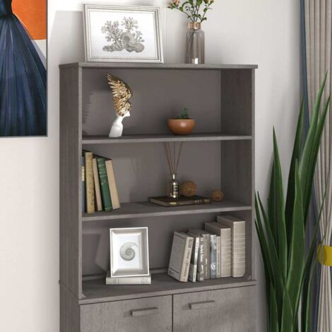 Dessus de Buffet,Bahut, Meuble de Rangement pour Salon,Bureau HAMAR Gris clair 85x35x100 cm Bois de pin,Armoire FBV91317 (1/4)