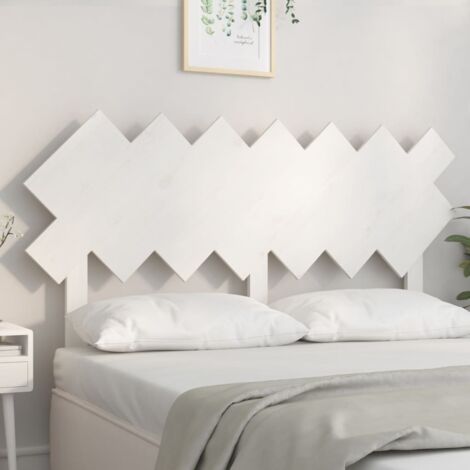 Tête de lit,Panneau de lit,Pour Lit adulte,Design industriel Blanc 141x3x80,5 cm Bois massif de pin XZZ97307 (1/5)