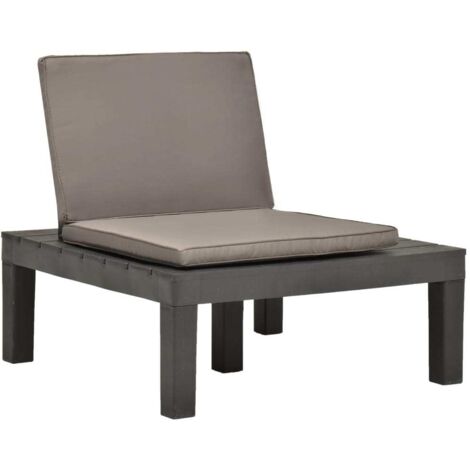 Chaise de salon de jardin et coussin  Siège d'extérieur  Banc de terrasse  Chaise de terrasse Plastique Anthracite XFNRX824352 (1/5)