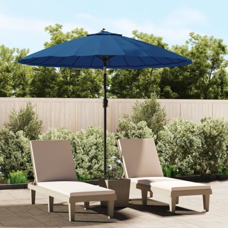 Parasol d'extérieur, Parasol de balcon avec mât, Parasol jardin, Protection Solaire en aluminium 270 cm Bleu azuré HNDX226235 (1/5)