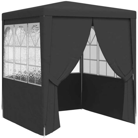 Tente de réception,Tonnelle de Jardin,Chapiteau,Barnum avec parois 2,5x2,5 m Anthracite 90 g/m² XZZ91926 (1/5)