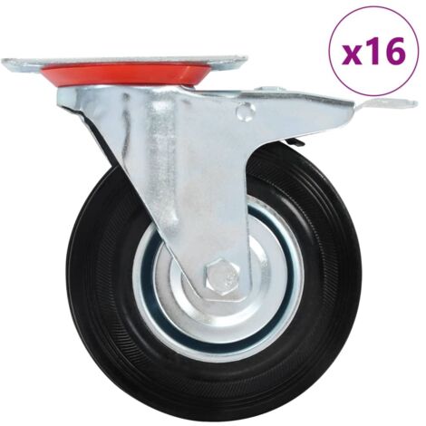 16 pcs Roulettes pivotantes 125 mm Roulettes Meuble Roulettes de Transport BZREH3456514 (1/5)