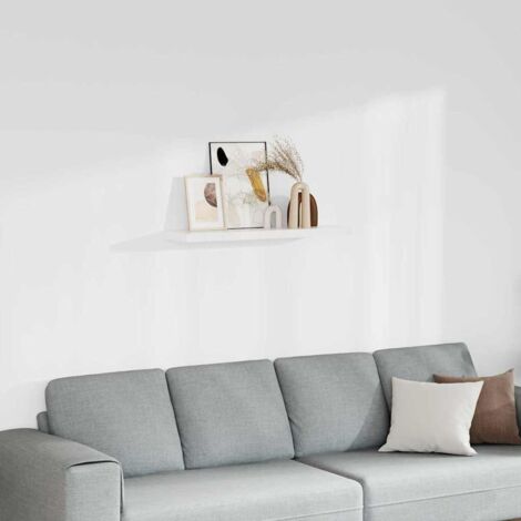 Étagère murale flottante Étagère suspendue Blanc 90x23,5x3,8 cm MDF BRZH313780 (1/5)