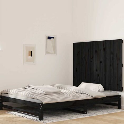 Tête de lit murale，Panneau de lit，Décoration murale Noir 127,5x3x90 cm Bois massif de pin XZZ74845 (1/5)