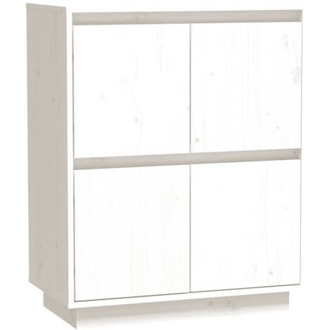 Buffet, Meuble de Rangement, Armoire de Cuisine Blanc 60x34x75 cm Bois massif de pin RDS4084 (1/5)