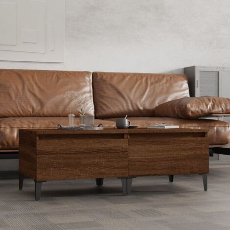 Lot de 2 Tables d'appoint Bout de canapé Table Basse Chêne marron 50x46x35 cm Bois ingénierie BZTHBS525894 MaisonChic (1/5)
