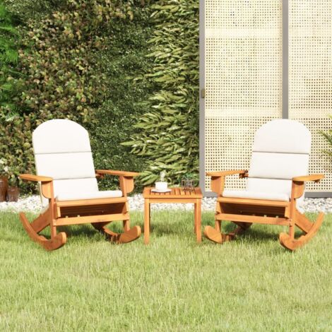 3 pcs Ensemble de salon de jardin Adirondack Mobilier d'Extérieur Ensemble de Table et bancs Terrasse Restaurant bois acacia solide XFNRX126486 (1/5)
