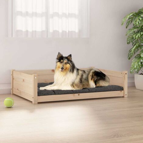 Lit pour chien Lit pour animal Corbeille pour chien Panier pour chien 95,5x65,5x28 cm Bois de pin solide XFNT37909 (1/5)