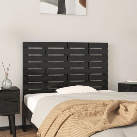 Tête de lit murale,Panneau de lit,Décoration murale Noir 106x3x63 cm Bois massif de pin XZZ13028 (1/5)