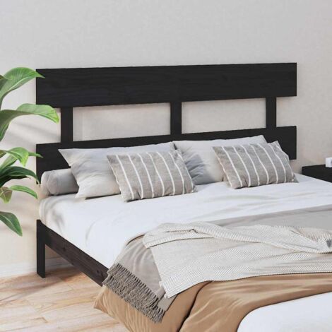 Tête de lit,Panneau de lit,Pour Lit adulte Noir 164x3x81 cm Bois massif de pin XZZ41481 (1/5)