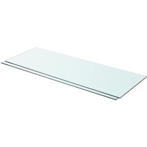 Panneaux d'étagère solide pour Rangment/stockage,panneau de remplacement 2 pcs Verre Transparent 80 x 30 cm - DH54633 (1/3)