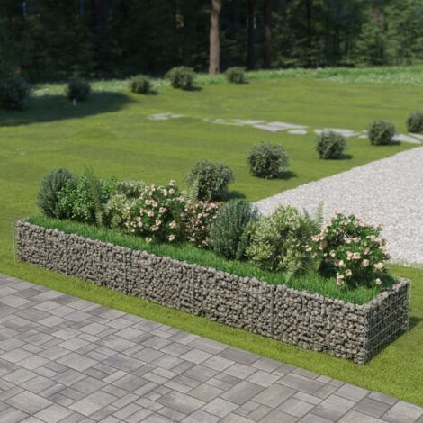 Lit surélevé à gabion Jardinière à gabion Panier de Gabion de Jardin décoratif Acier galvanisé 450x90x50 cm KOL2225 (1/5)