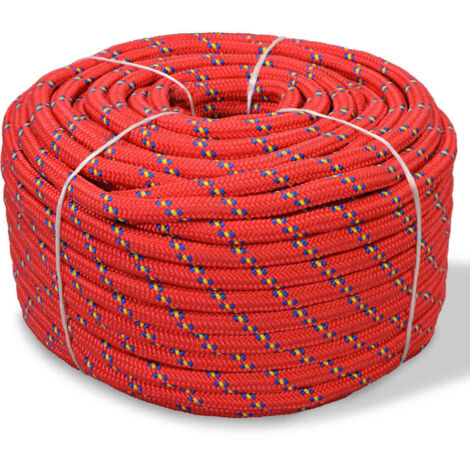 Corde de bateau,Cordage,Ligne de remorquage pour Kayak et Canoë Polypropylène 12 mm 50 m Rouge RIJMHX96121688 (1/2)