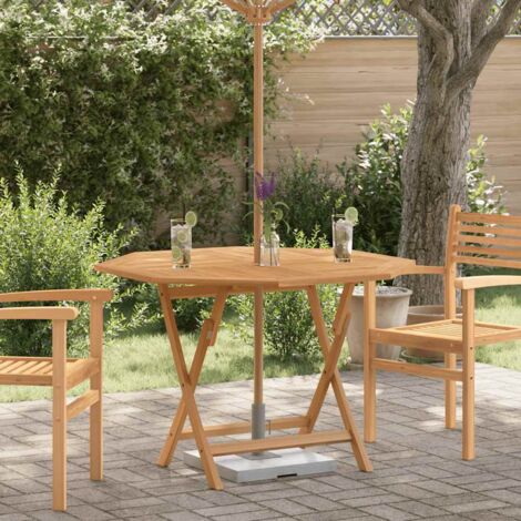 Table pliable de jardin Table de camping Table à dîner 120x120x75 cm bois massif de teck BZTHBS181234 MaisonChic (1/5)