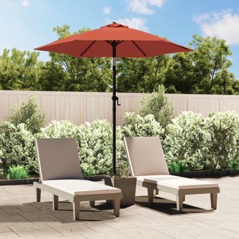 Parasol, Parasol de jardin pour balcon, terrasse, piscine, Parasol d'extérieur Terre cuite 200x224 cm Aluminium HNDX255722 (1/5)