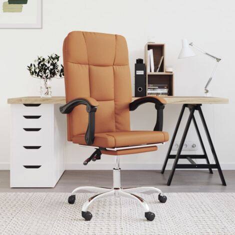 Chaise de Bureau Ergonomique，Fauteuil inclinable de bureau, Chaise Gaming Marron Similicuir FNNF502677 (1/5)