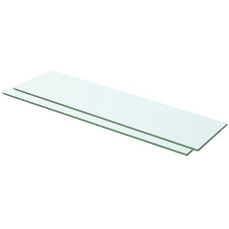 Panneaux d'étagère solide pour Rangment/stockage,panneau de remplacement 2 pcs Verre Transparent 60 x 12 cm - DH38756 (1/3)