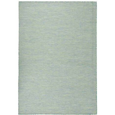 Tapis à tissage plat d'extérieur 160x230 cm Tapis pour Entrée, Chambre, Balcon, Jardin Turquoise BZTE701717 (1/5)