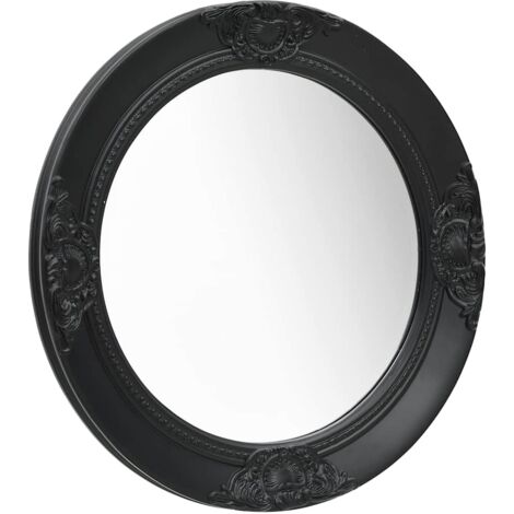Miroir mural Miroir déco pour Salle de bain,Salon,Chambre style baroque 50 cm Noir DZNZN566144 (1/5)