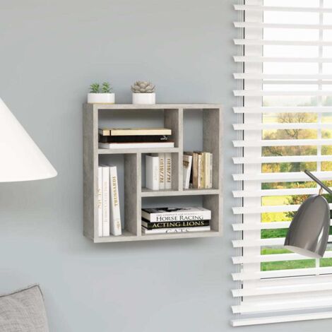Étagère murale Étagères Murales Flottantes de Rangement Gris béton 45,1x16x45,1 cm Aggloméré BRZH589111 (1/5)