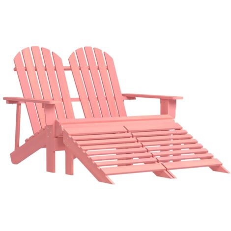2 places Chaise de jardin Siège de Terrasse Fauteuil de jardin Adirondack et pouf Sapin Rose DHNET6086243 (1/5)