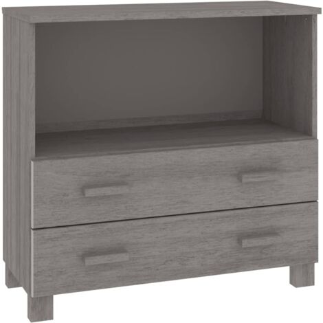 Buffet HAMAR Gris clair 85x35x80 cm Bois massif de pin (1/5)