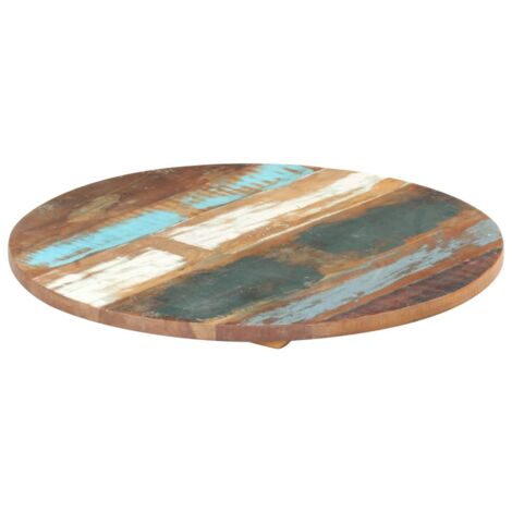 Dessus de table Plateau De Table Plan de travail rond 40 cm 25-27 mm Bois de récupération solide BZTHBS421107 (1/5)