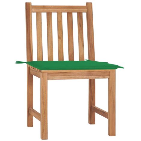 Lot de 2 Chaises de jardin  Siège de Terrasse  Fauteuil de jardin avec coussins Bois de teck massif DHNET2264188 (1/5)