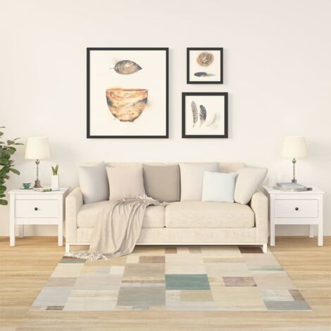 Lot de 2 Tables d'appoint Bout de canapé Table Basse Blanc 50x50x49 cm Bois massif de pin BZTHBS799331 (1/5)