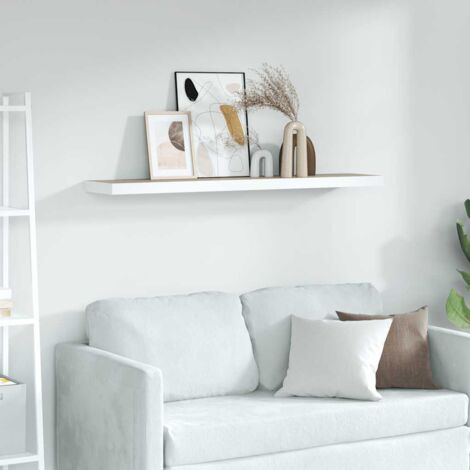 Étagère murale flottante Étagère suspendue Chêne et blanc 80x23,5x3,8 cm MDF BRZH195174 (1/5)