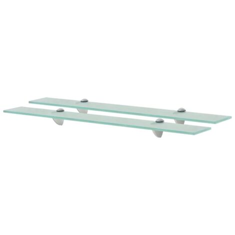 Lot de 2 Étagères murales Étagères Flottantes Meuble de Rangement Verre 70 x 10 cm 8 mm BRZH162043 (1/5)