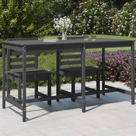 Table de jardin Table de patio Table d'extérieur gris 203,5x90x110 cm bois massif de pin BZTHBS833586 (1/5)