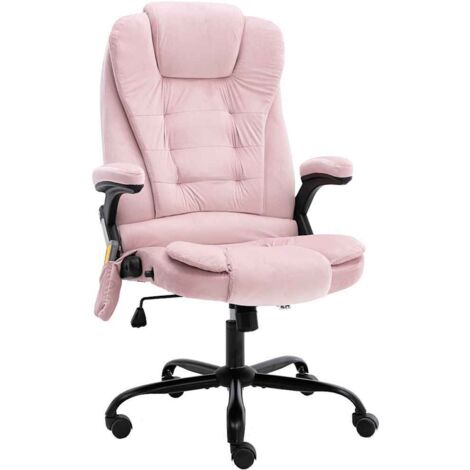 Chaise de bureau Fauteuil de Bureau Siège Ergonomique de massage Rose Velours BZRNR418653 (1/5)