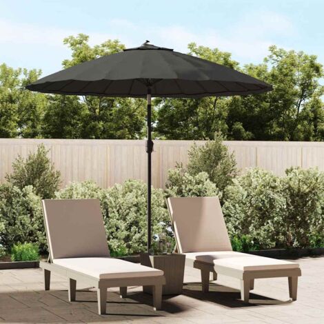 Parasol d'extérieur, Parasol de balcon avec mât, Parasol jardin, Protection Solaire en aluminium 270 cm Anthracite HNDX849530 (1/5)