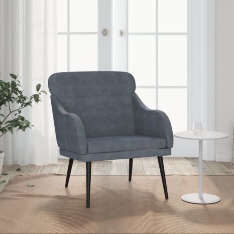 Fauteuil,Fauteuil Salon,Chaise Loisir et Repos,Siège Gris foncé 63x76x80 cm Velours FNNF563625 MaisonChic (1/5)