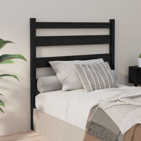 Tête de lit,Panneau de lit,Pour Lit adulte Noir 81x4x100 cm Bois massif de pin XZZ16517 (1/5)