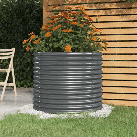 Jardinière  Pot de fleurs  Bac à fleurs Acier enduit de poudre 80x80x68 cm Anthracite BVDXN348023 (1/4)
